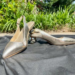 Alchimia - Gold Metallic Slingback Heels main image 1